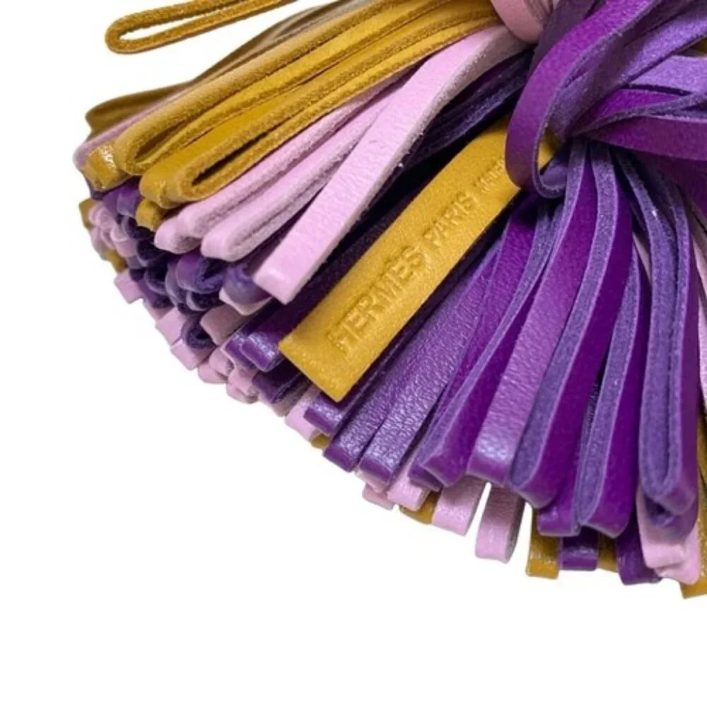 HERMES Carmen - Brown Light Purple Purple Agneau Milo None Bag Charm - Picture 3 of 4